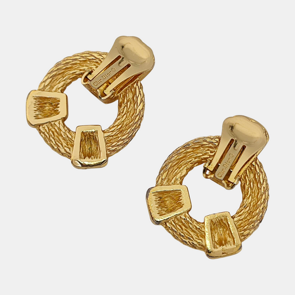 Metal Gold Clip On Earrings
