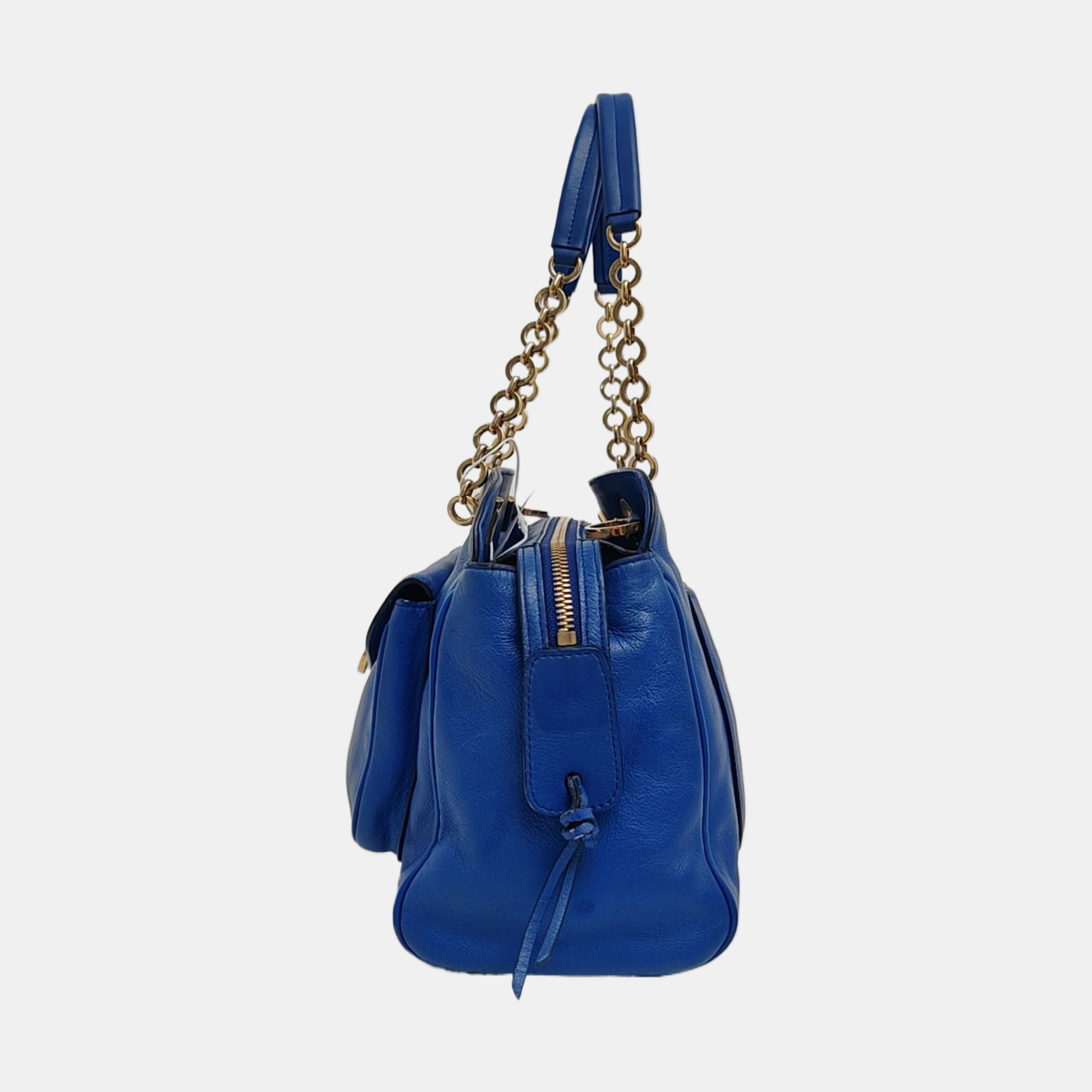 Calfskin Shoulder Bag Blue