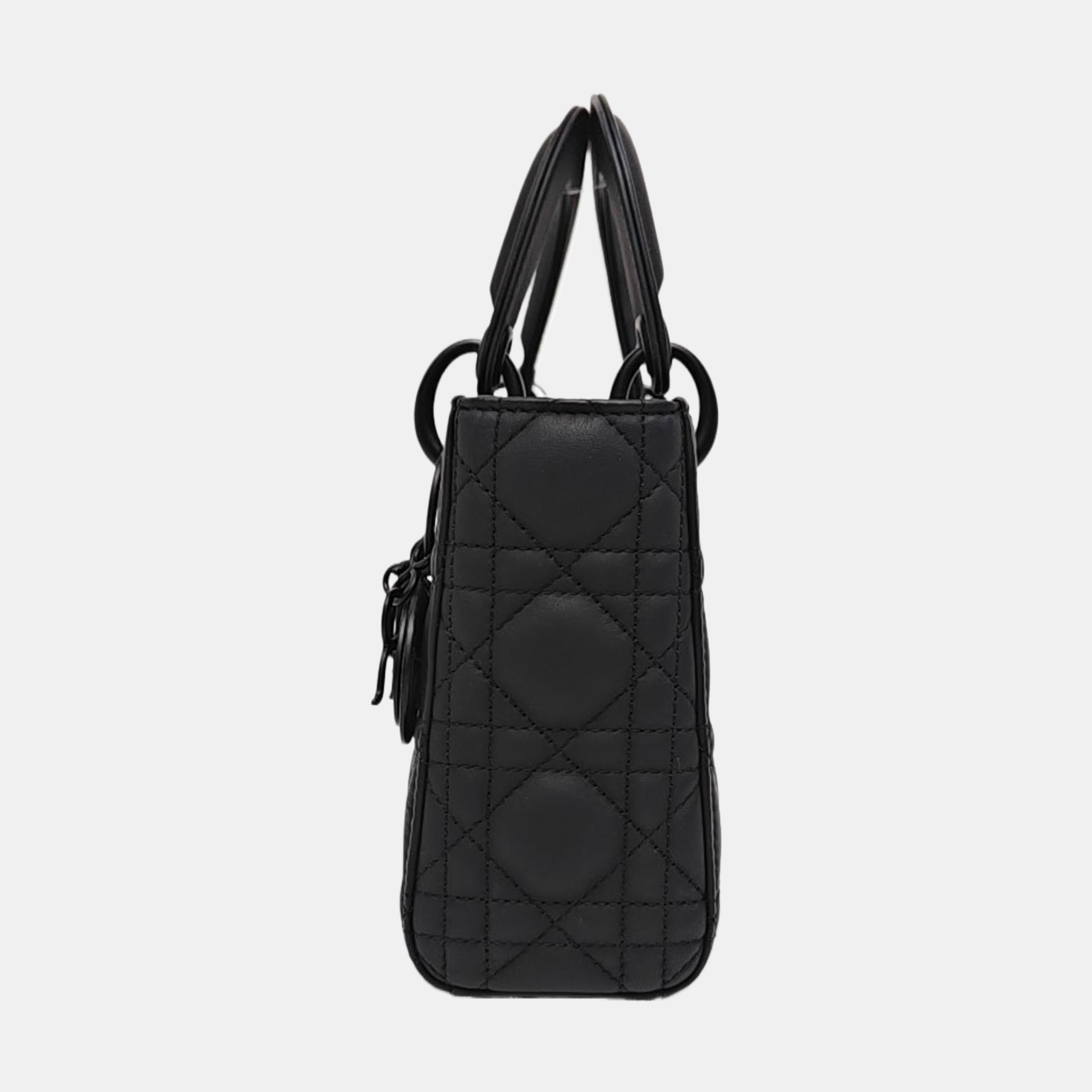 Lady Dior Mini Cannage Calfskin Black