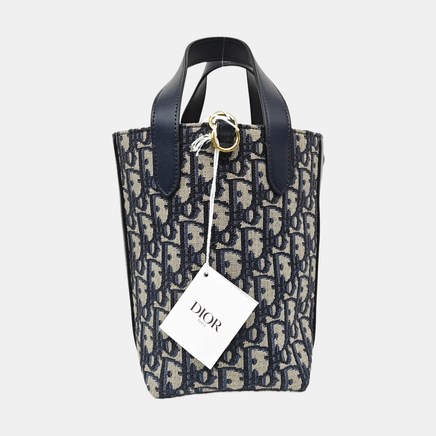 CD Signature Small Oblique Calfskin Blue