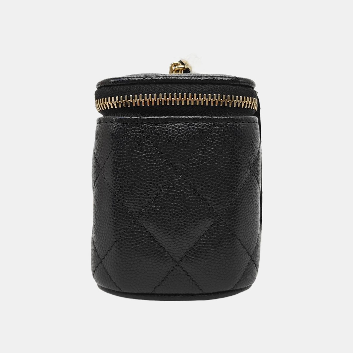 VANITY CASE Mini Quilted Grained Calfskin Black