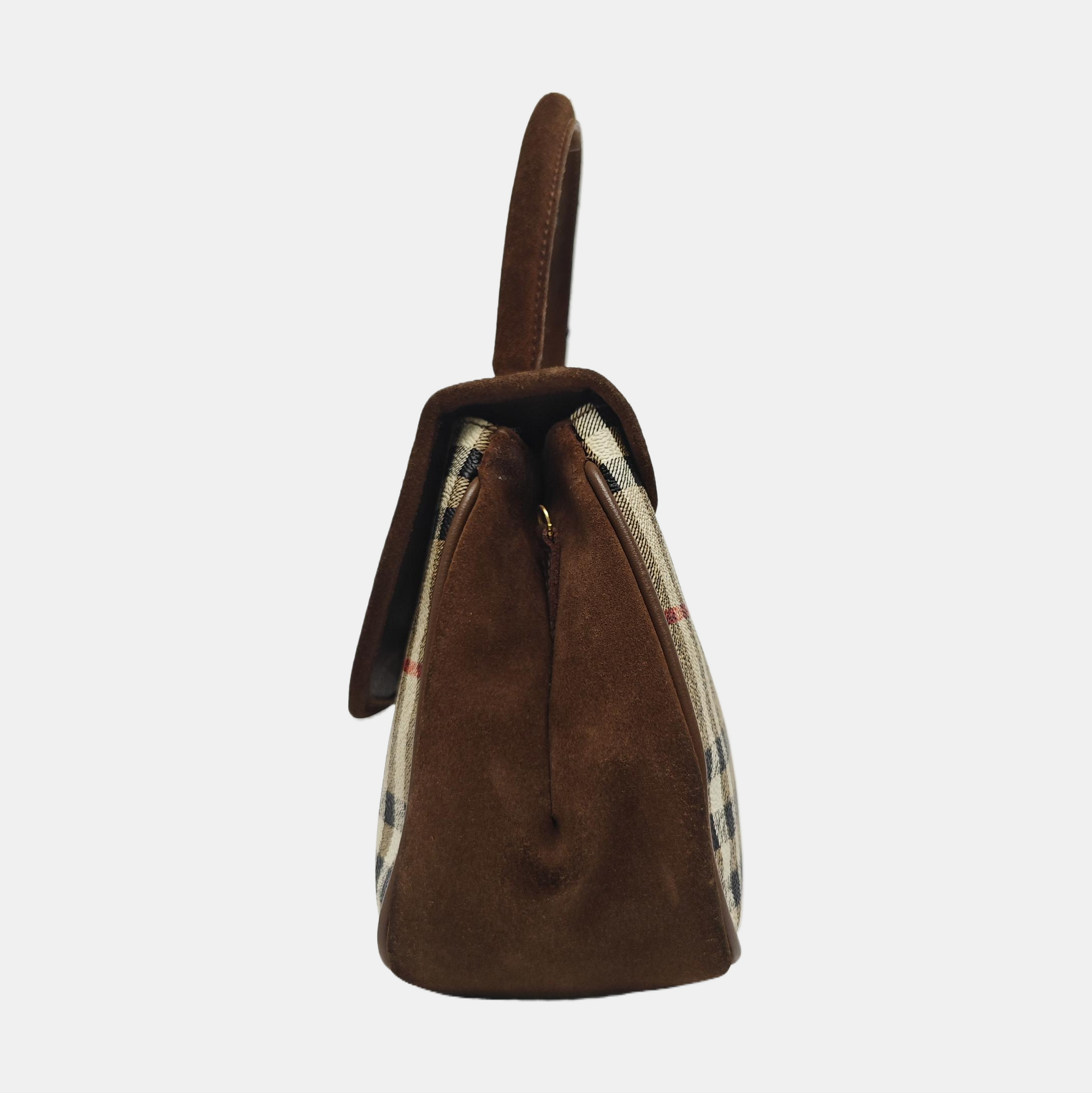Coated Canvas Shoulder Bag Beige