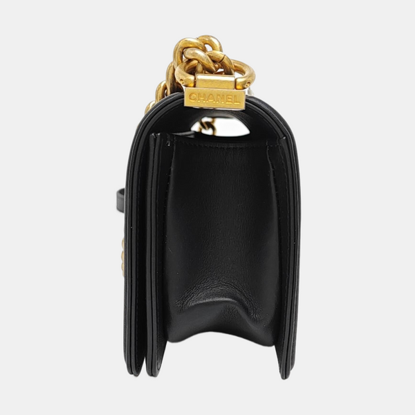 BOY CHANEL Small Quilted Calfskin Black