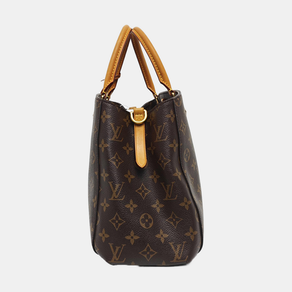 MONTAIGNE MM Monogram Coated Canvas Brown