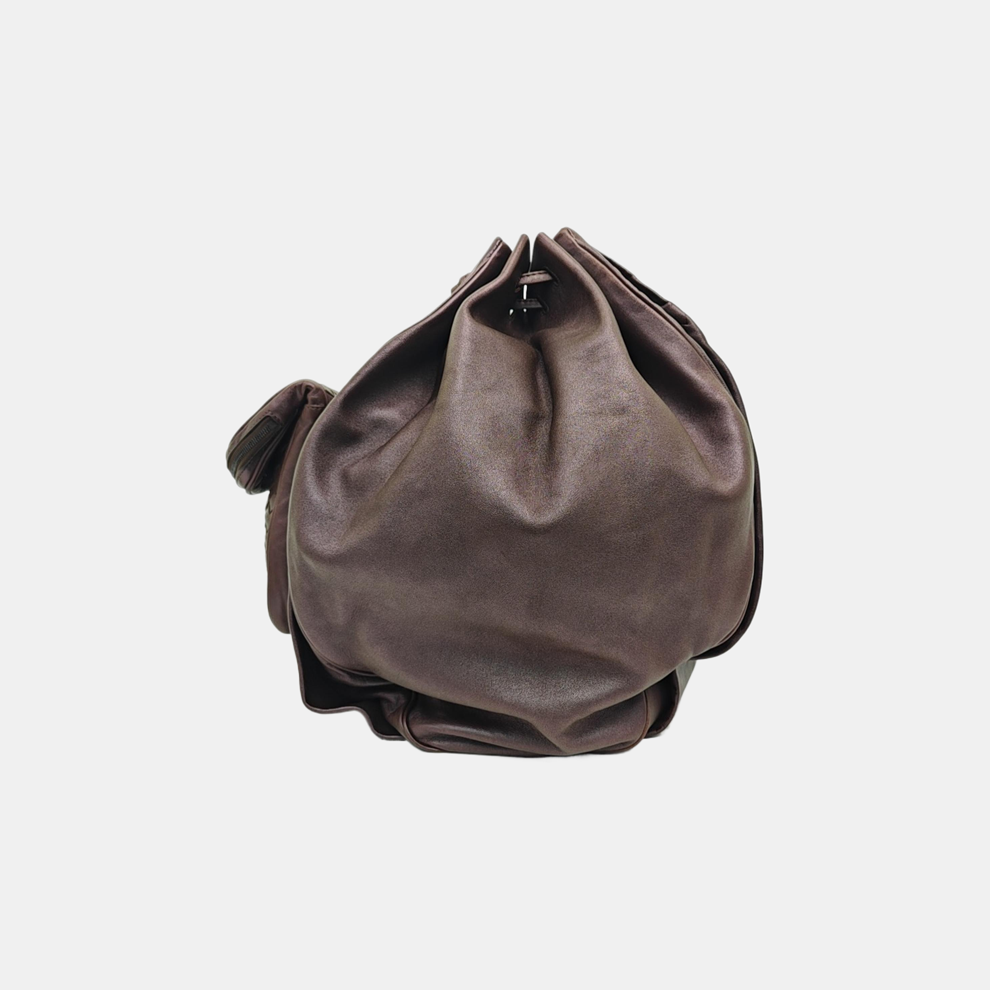 Lambskin Shoulder Bag Brown