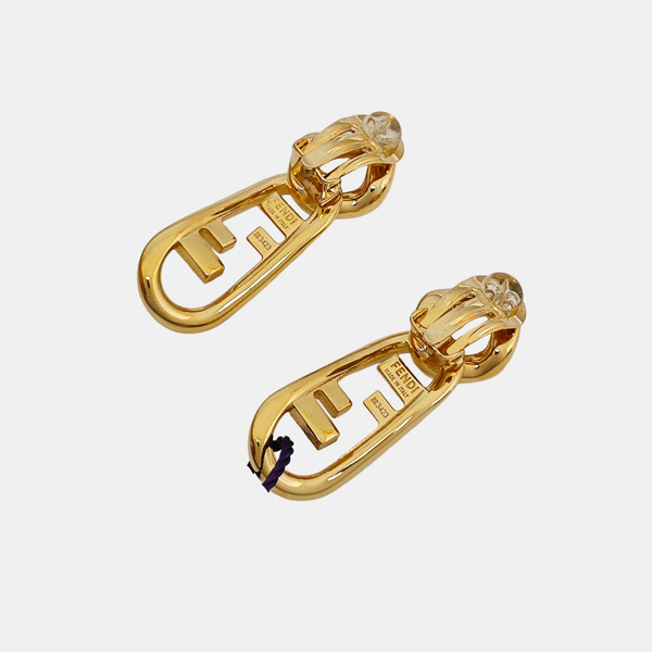 FF Metal Gold Clip On Earrings