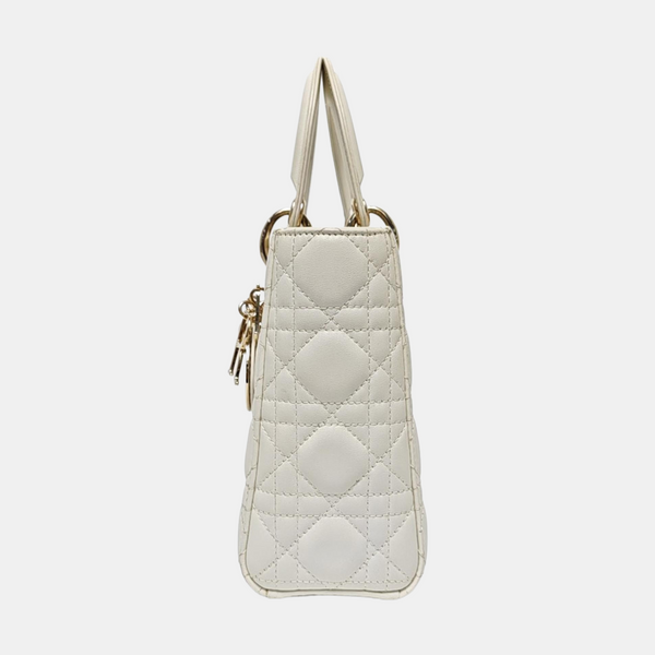 Lady Dior Cannage Lambskin White