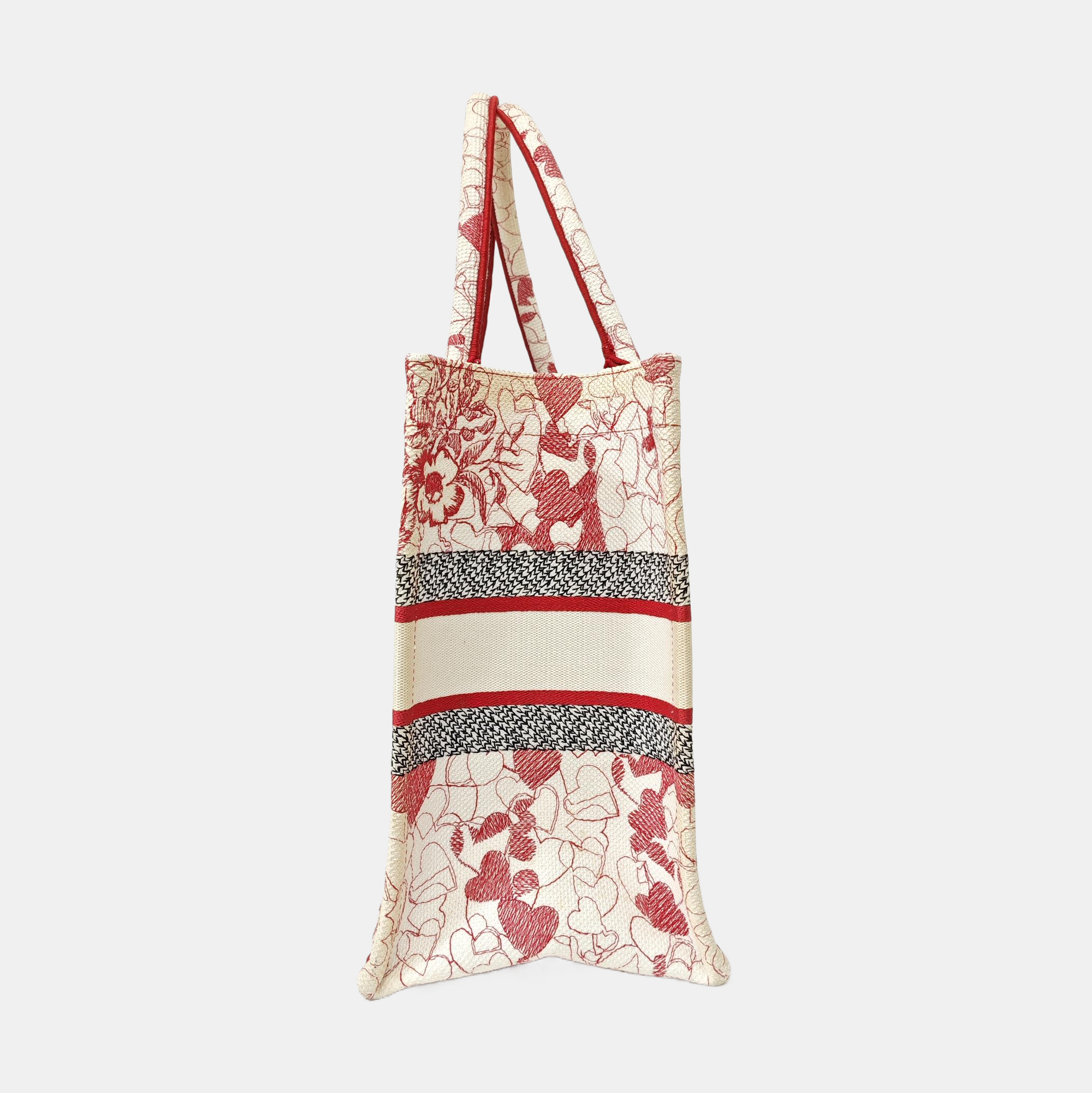 Book Tote Medium Fabric Red