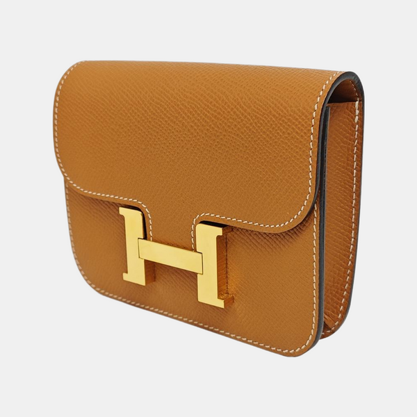 Constance Slim Epsom Brown Wallet
