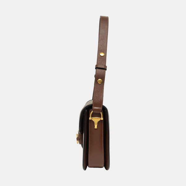 Horsebit 1955 Medium Monogram Coated Canvas Beige