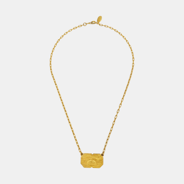 G Cube Metal Gold Necklace
