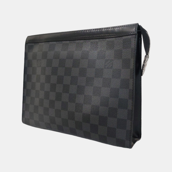 Pochette Voyag MM Damier Graphite Coated Canvas Gray