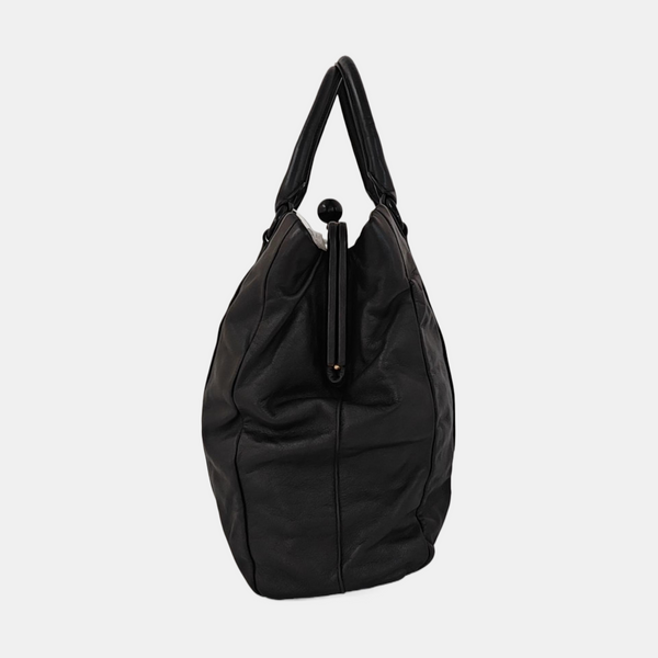 Lambskin Tote Bag Black