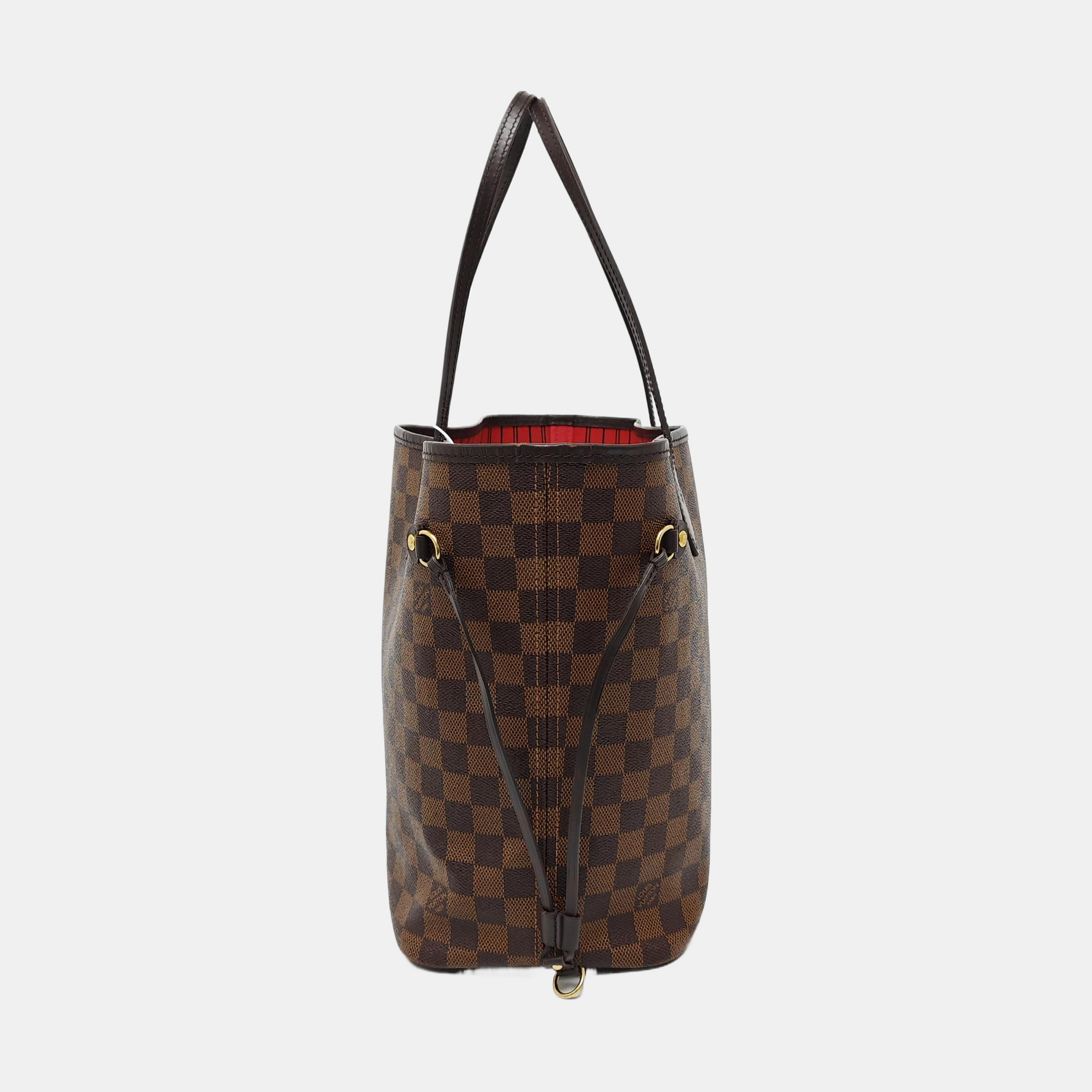 NEVERFULL MM Damier Ebene Coated Canvas Brown