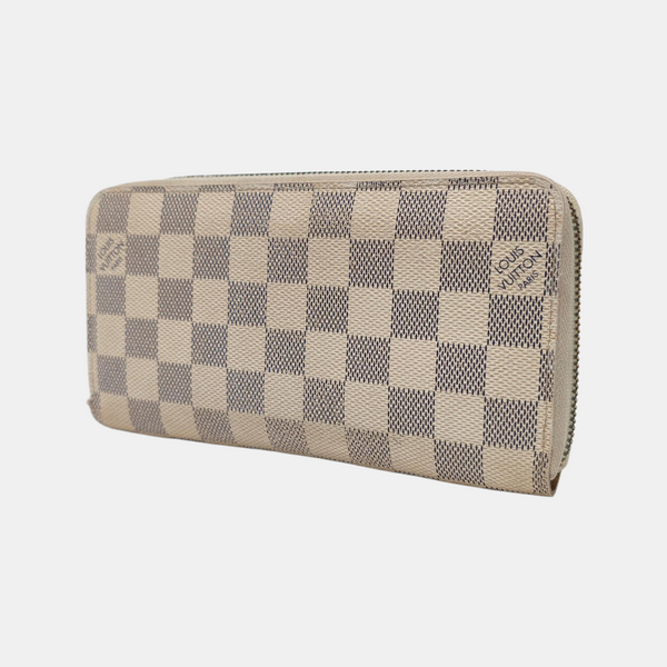 ZIPPY Damier Azur Coated Canvas White Wallet