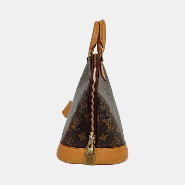ALMA PM Monogram Coated Canvas Brown