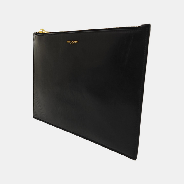 Calfskin Clutch Medium Black