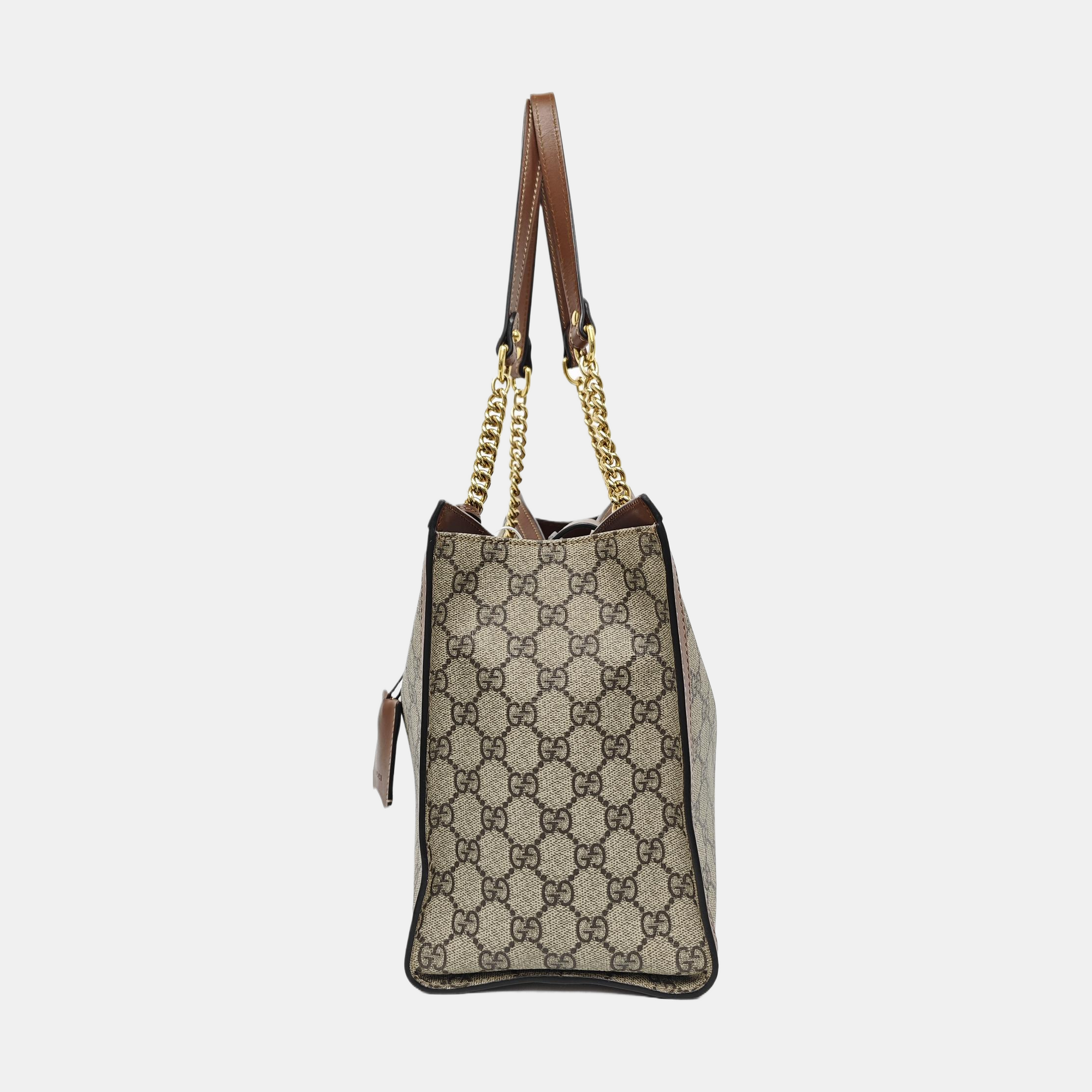 Padlock Medium Monogram Coated Canvas Beige