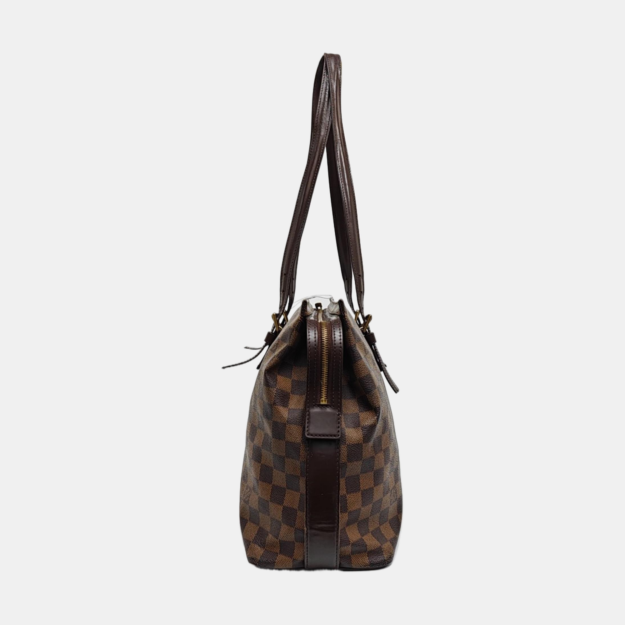CHELSEA Damier Ebene Coated Canvas Brown