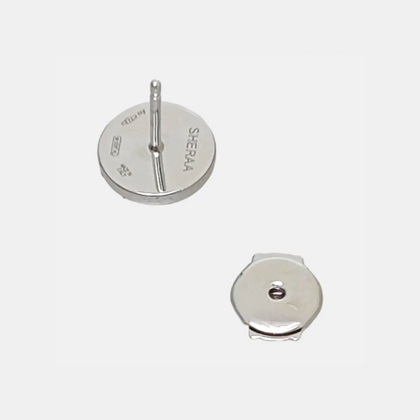 Pendientes de botón BVLGARI BVLGARI en oro blanco de 18k y plata