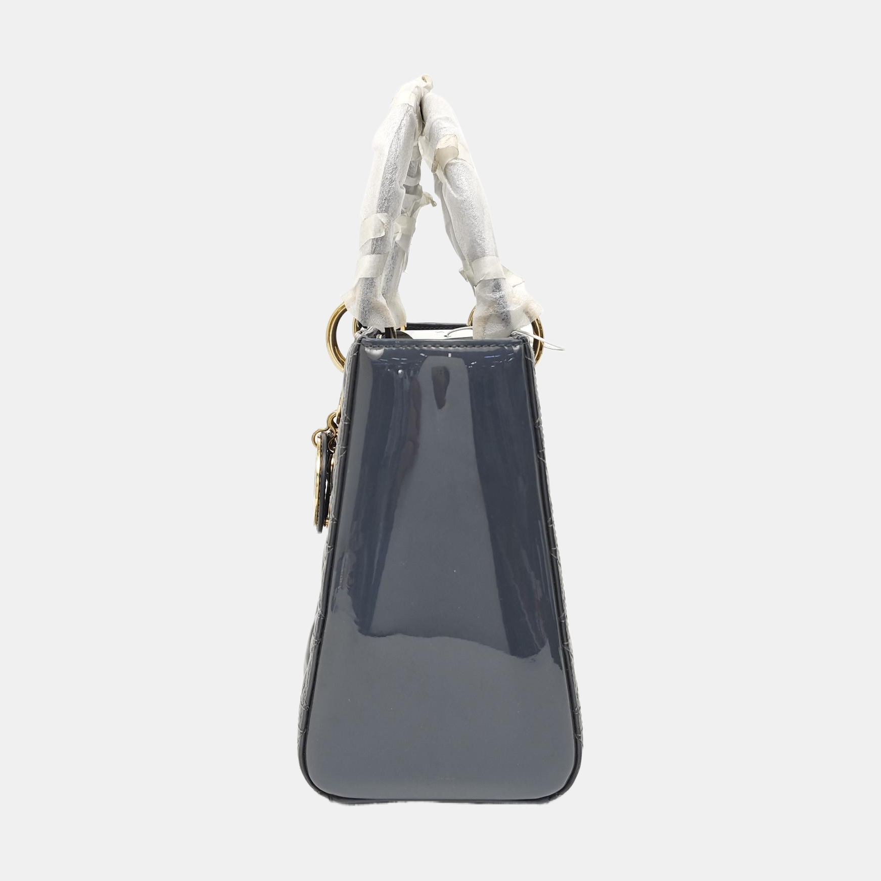 Lady Dior Medium Cannage Patent Leather Blue