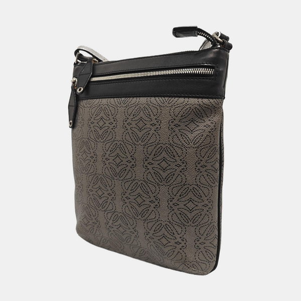 Coated Canvas Shoulder Bag Gray