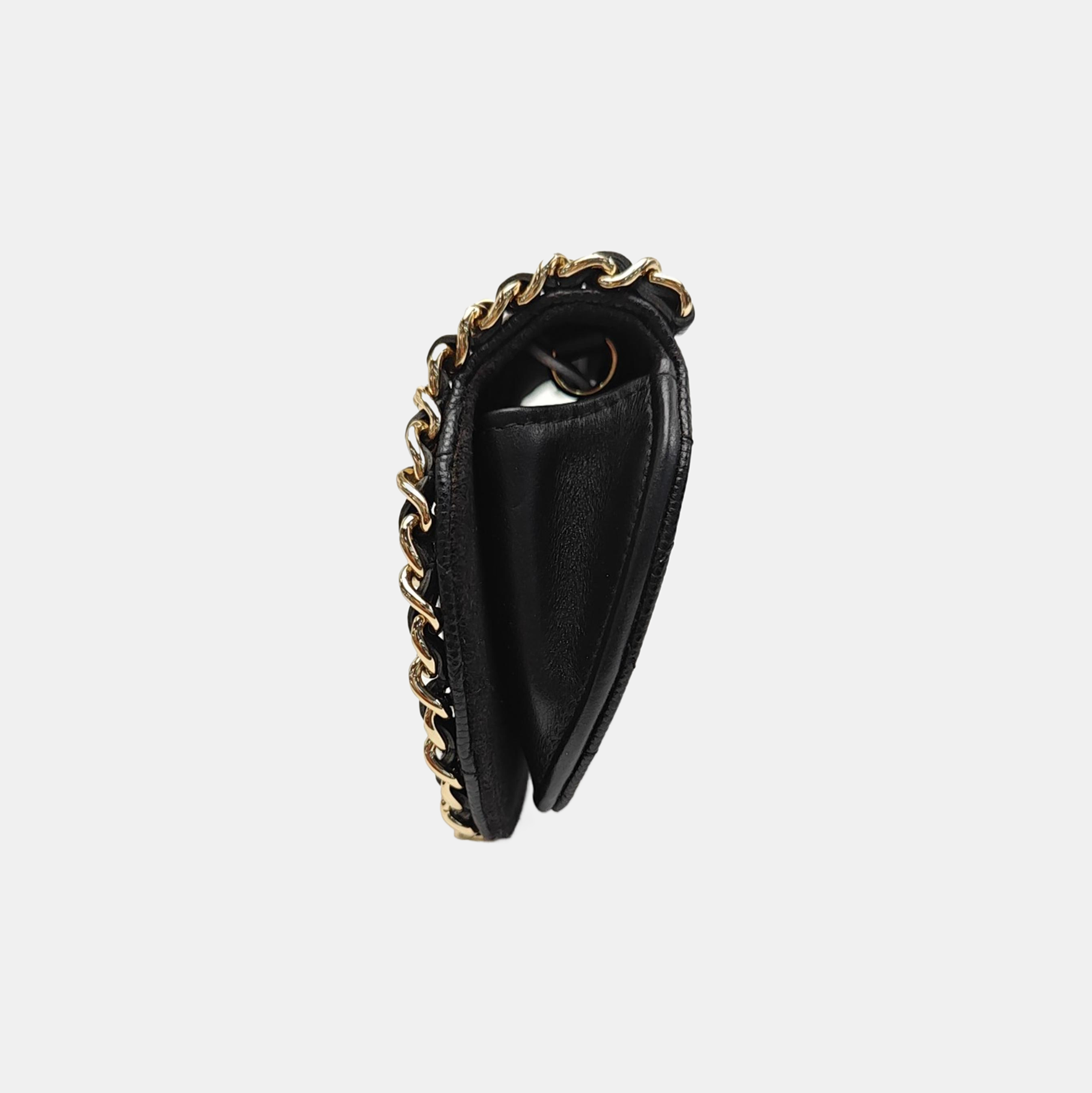 Quilted Grained Calfskin Crossbody Bag Black