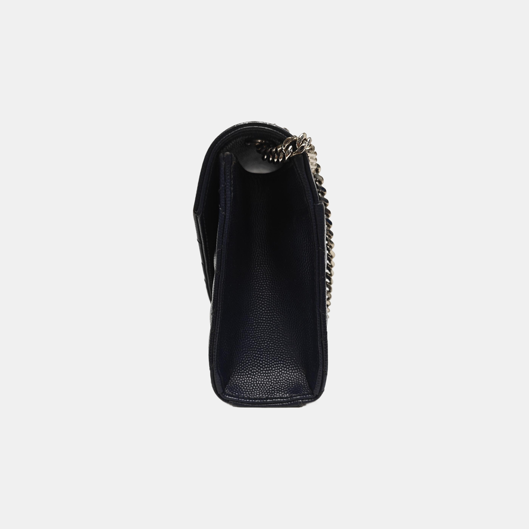 ENVELOPE Small Chevron Calfskin Blue