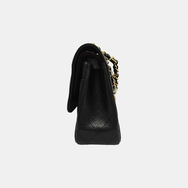 CLASSIC FLAP Jumbo Quilted Grained Calfskin Black