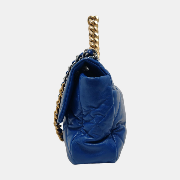 CHANEL 19 Large Quilted Lambskin Blue