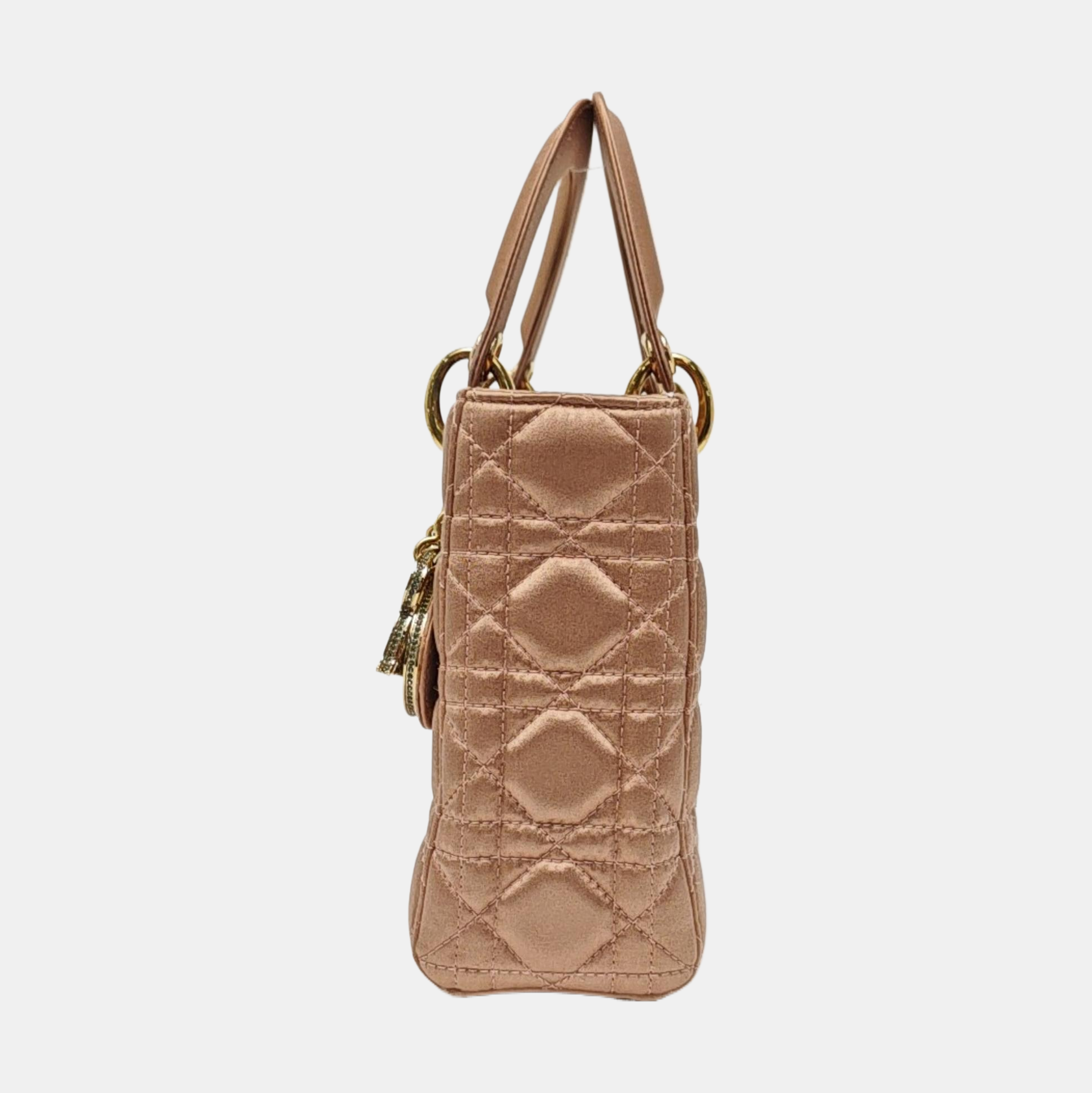 Lady Dior Small Cannage Silk Satin Pink