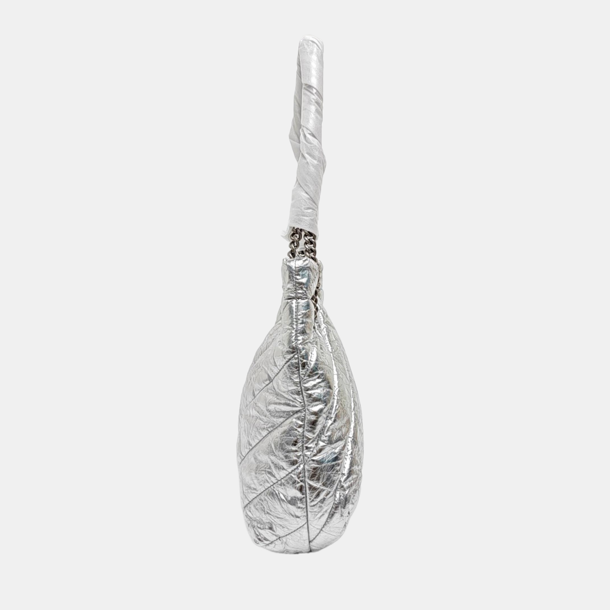 Crush Small Quilted Calfskin Silver