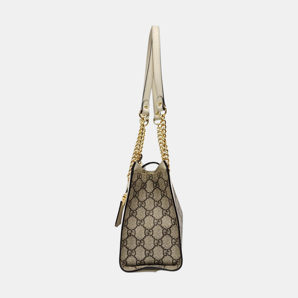 Padlock Small Monogram Coated Canvas Beige