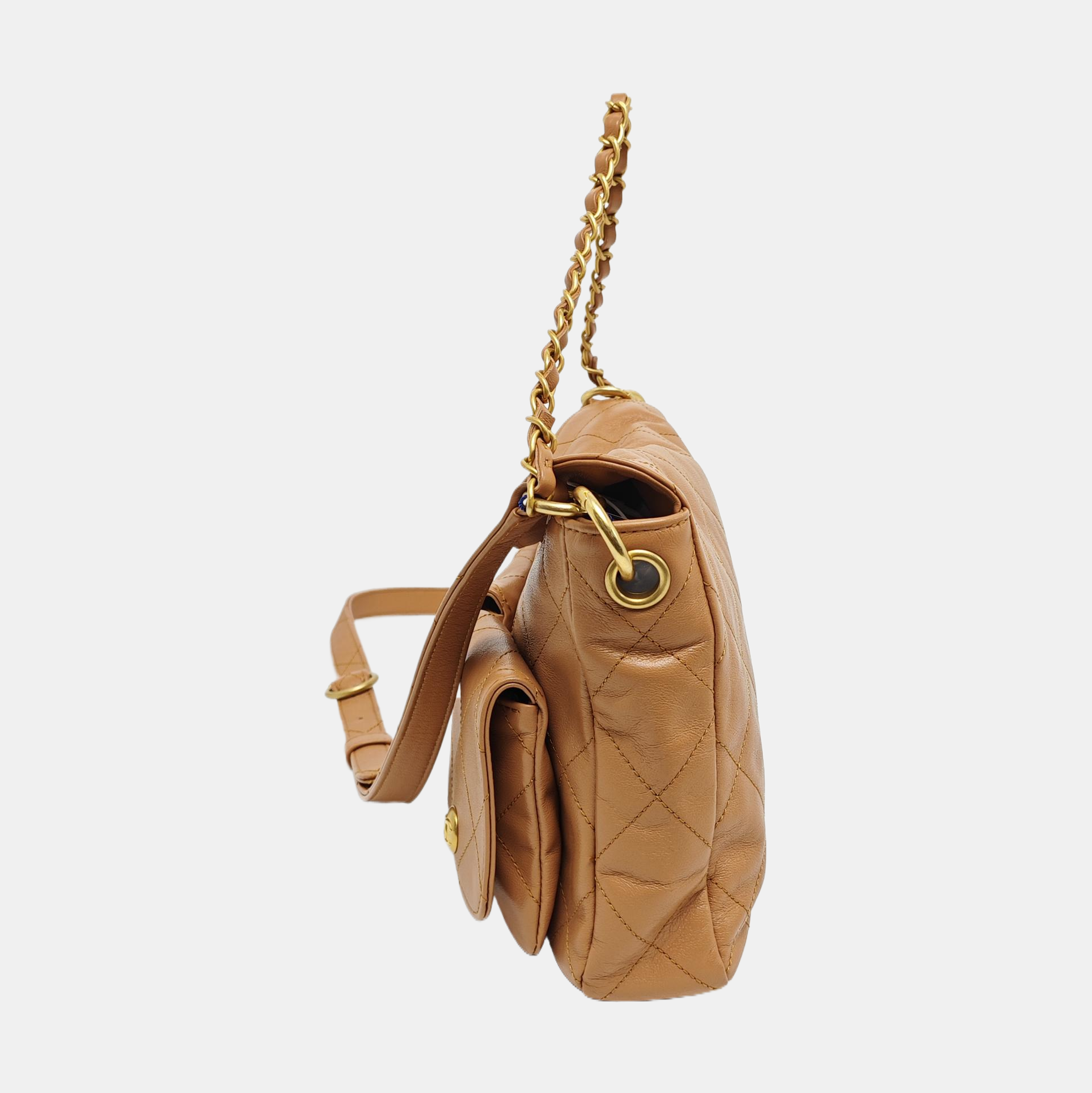 Suppletwins Small Quilted Calfskin Brown