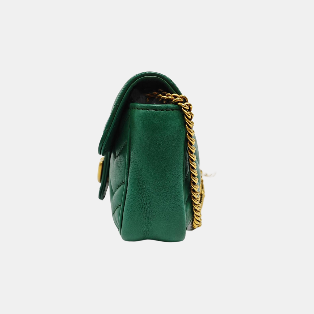 GG Marmont Mini Quilted Calfskin Green