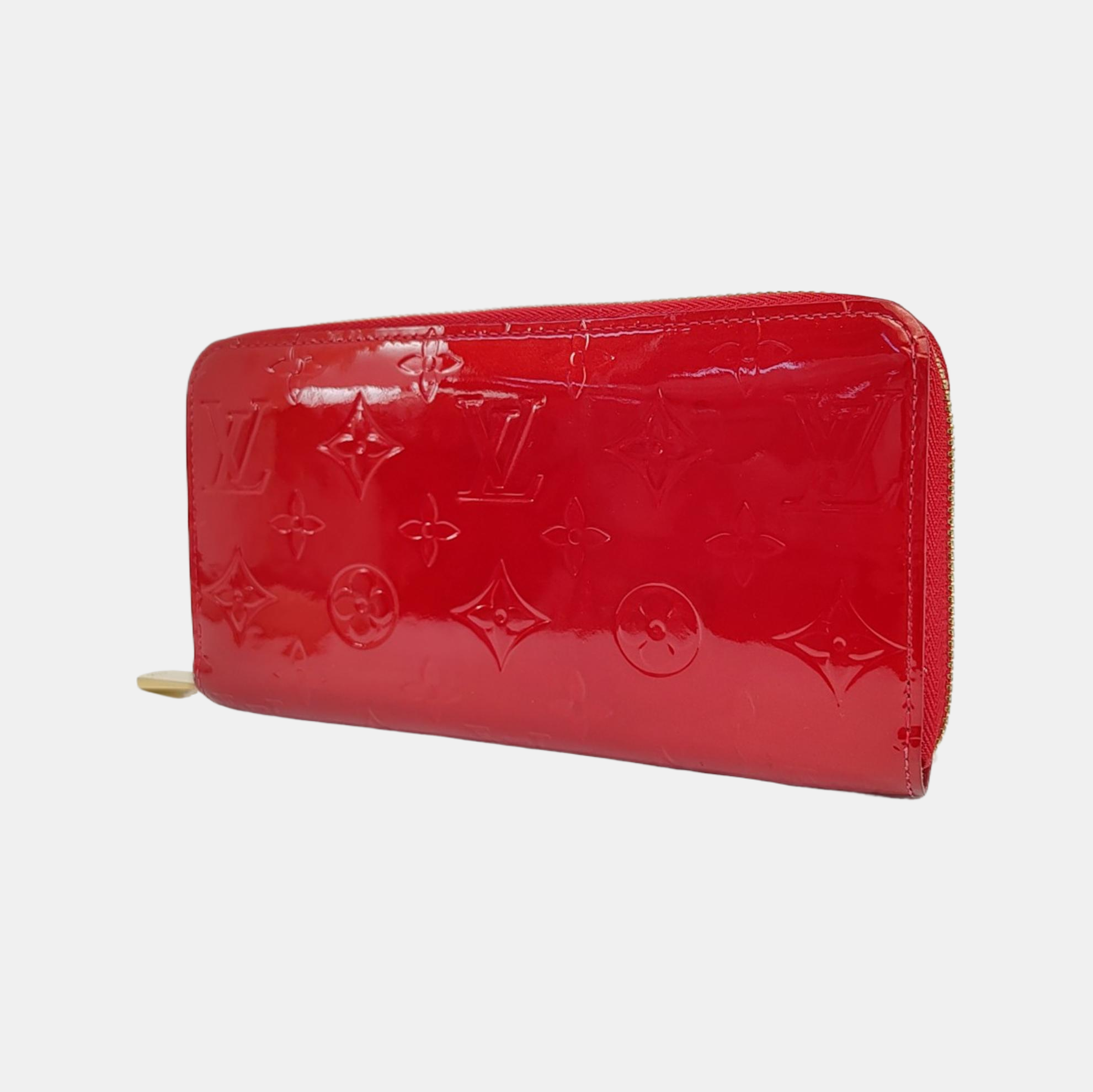 ZIPPY Monogram Patent Calfskin Red Wallet