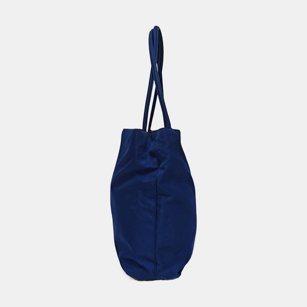 Nylon Top Handle Bag Blue