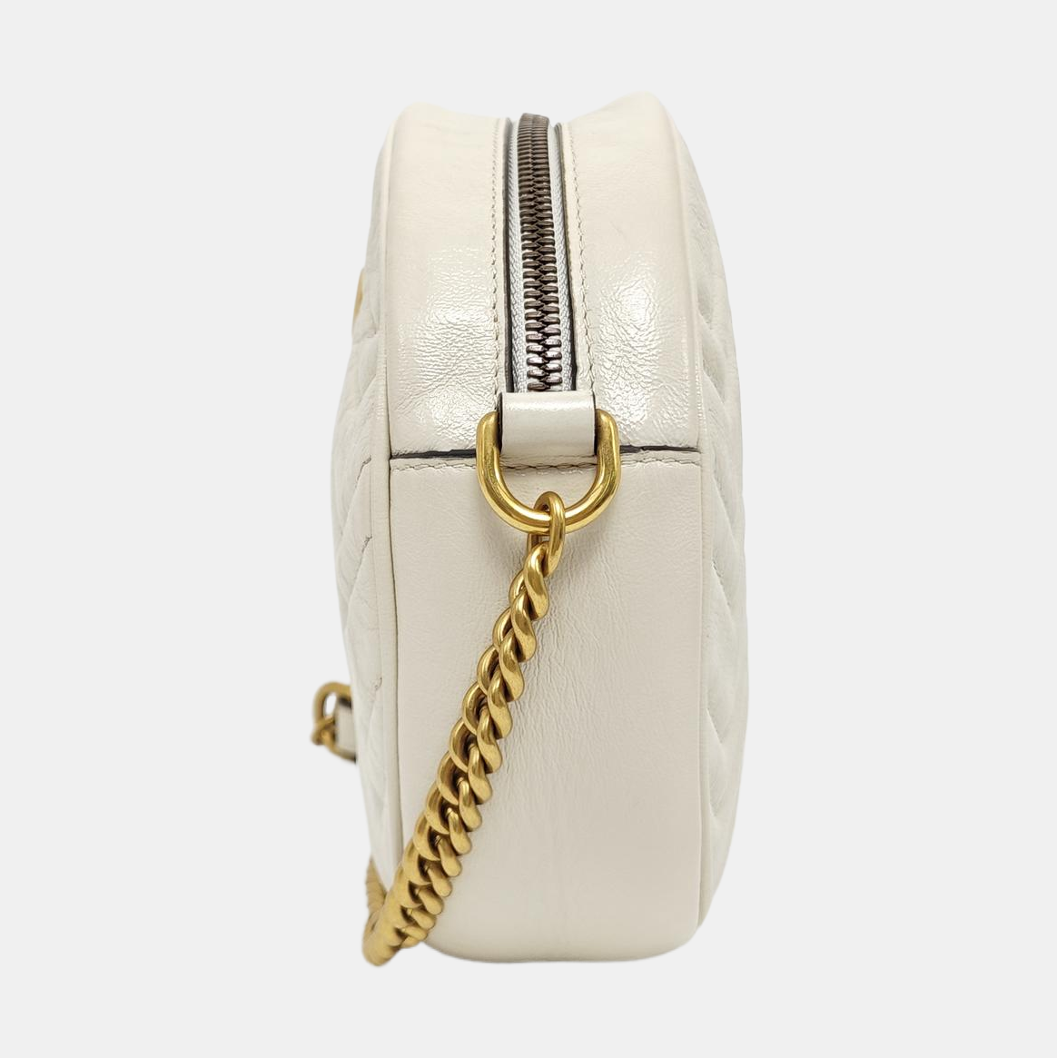 GG Marmont Mini Quilted Calfskin White