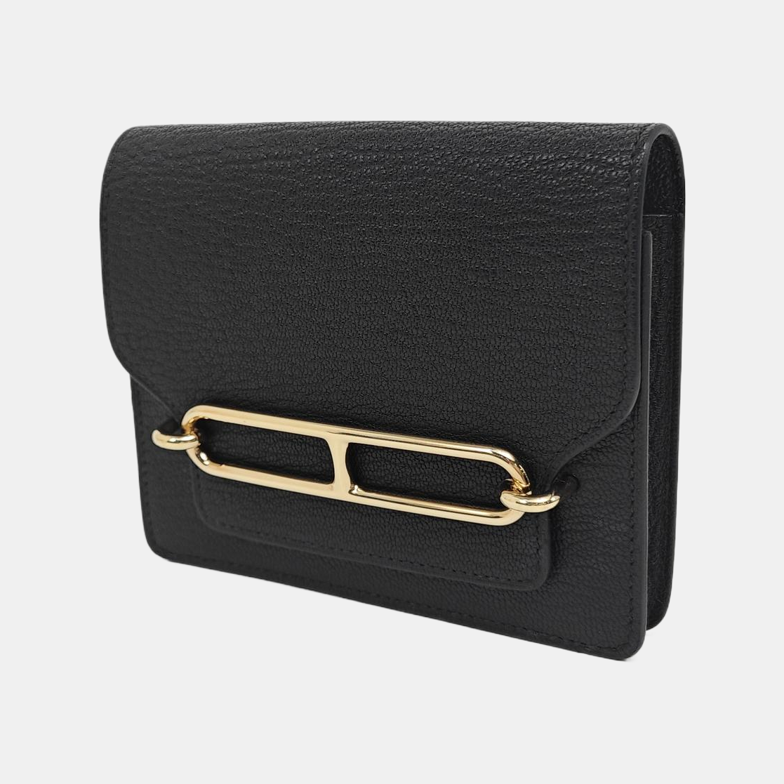 Roulis Slim Chèvre Mysore Black Wallet
