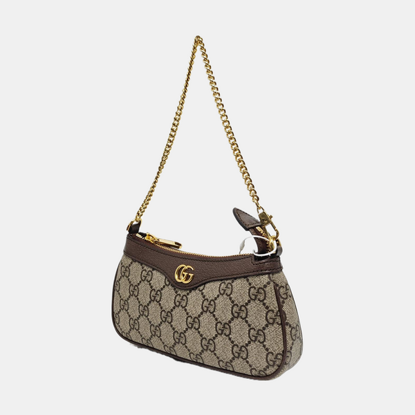 Ophidia Mini Monogram Coated Canvas Beige