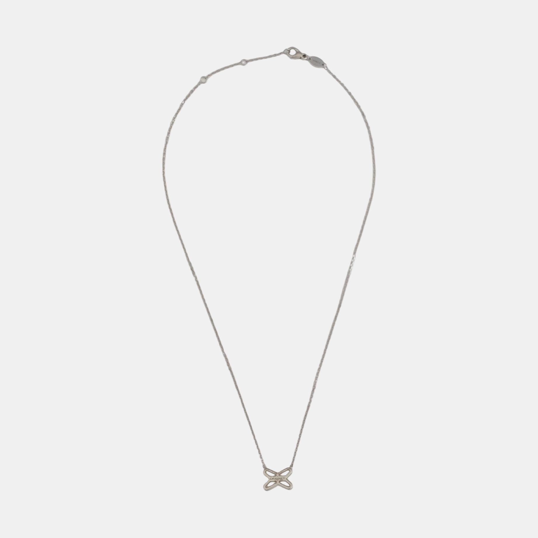 Jeux De Liens 18k White Gold Silver Necklace