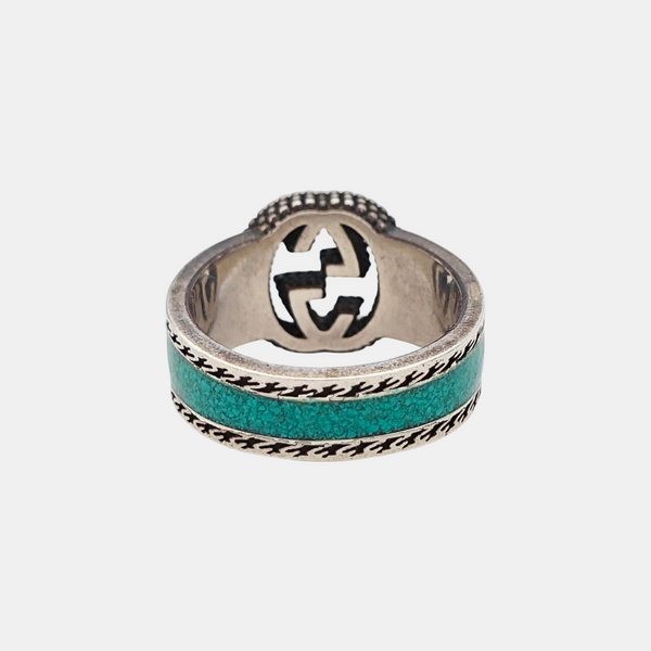 Interlocking G 925 Sterling Silver Ring HK 18