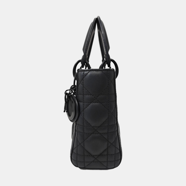 Lady Dior Mini Cannage Calfskin Black