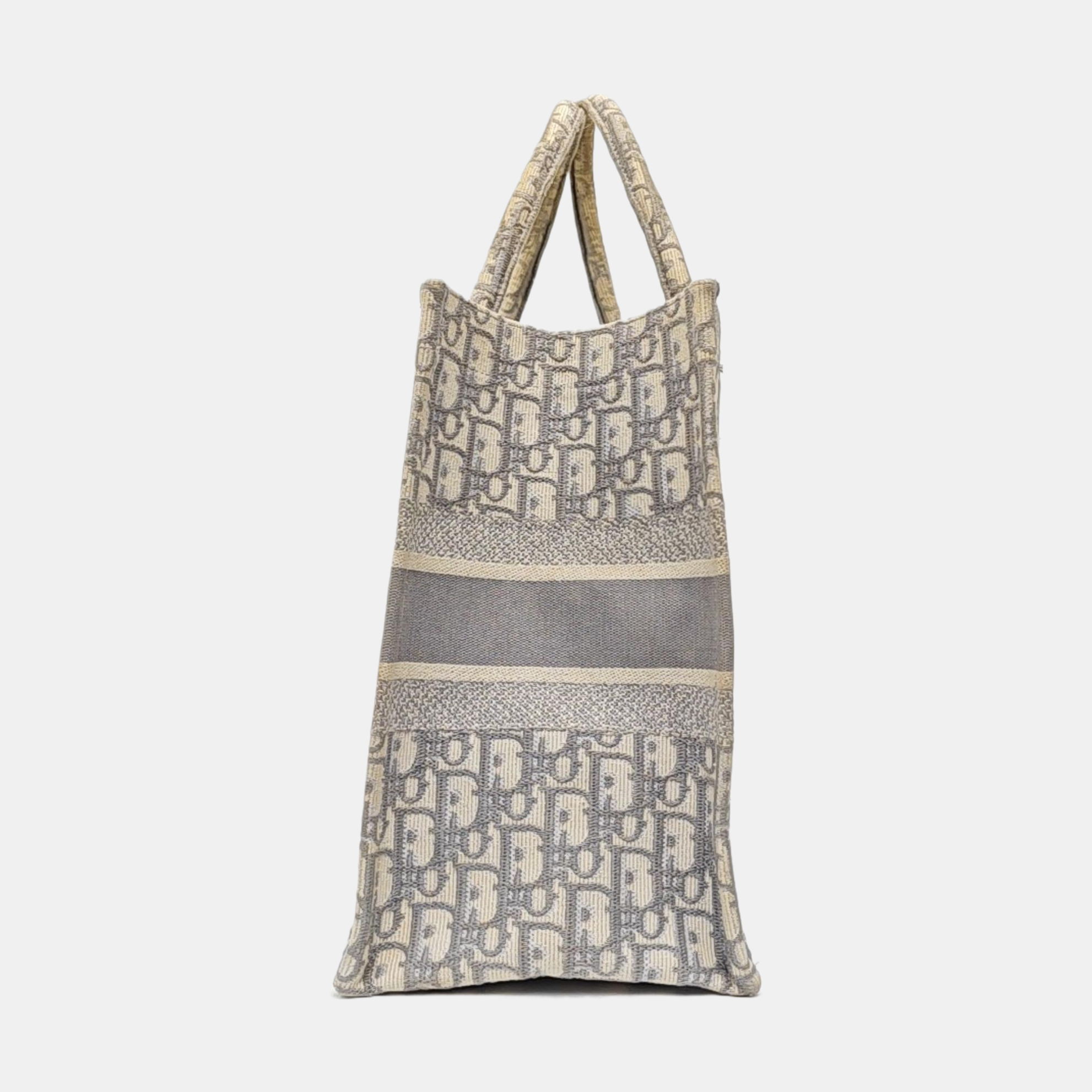 Book Tote Medium Oblique Canvas White