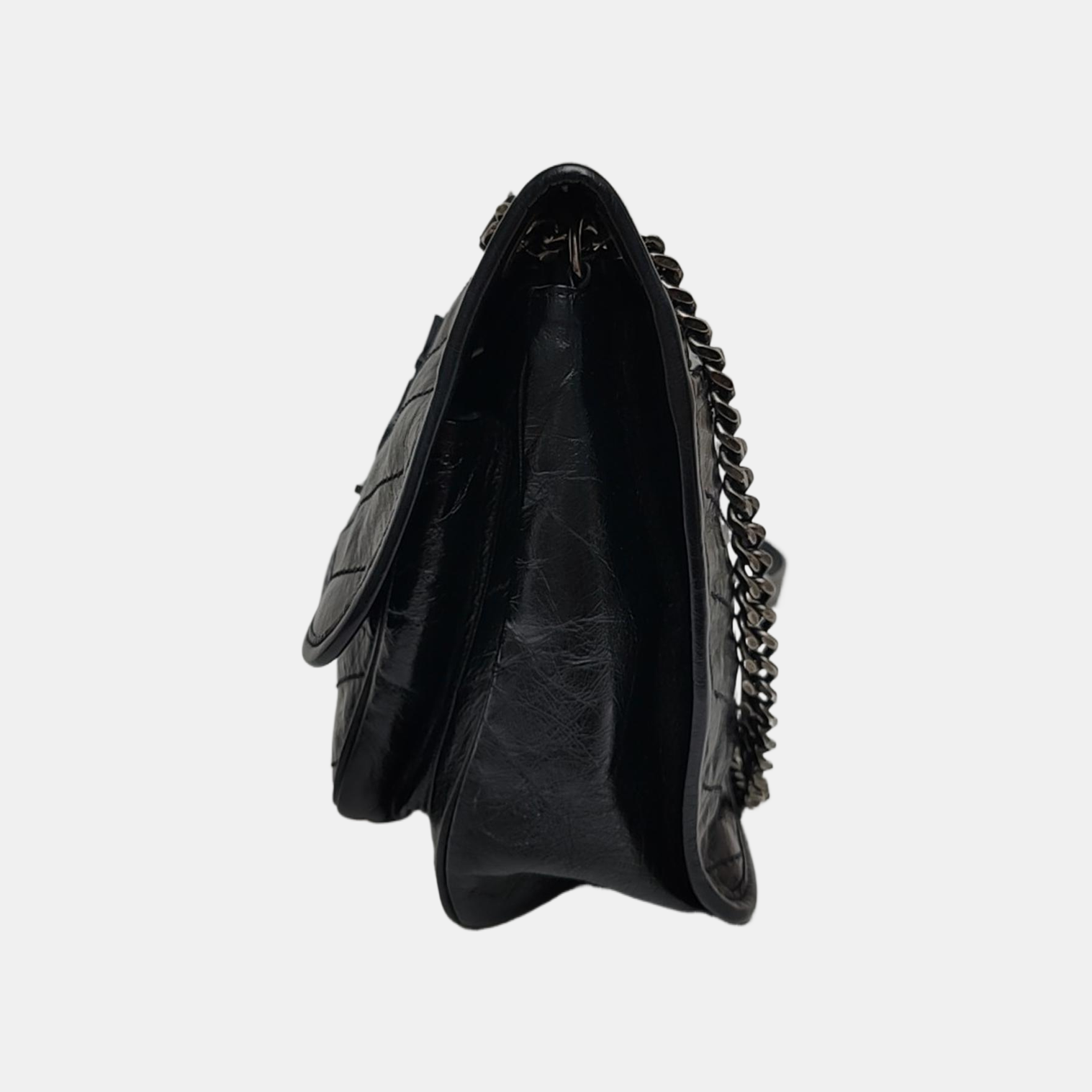 NIKI Medium Chevron Calfskin Black