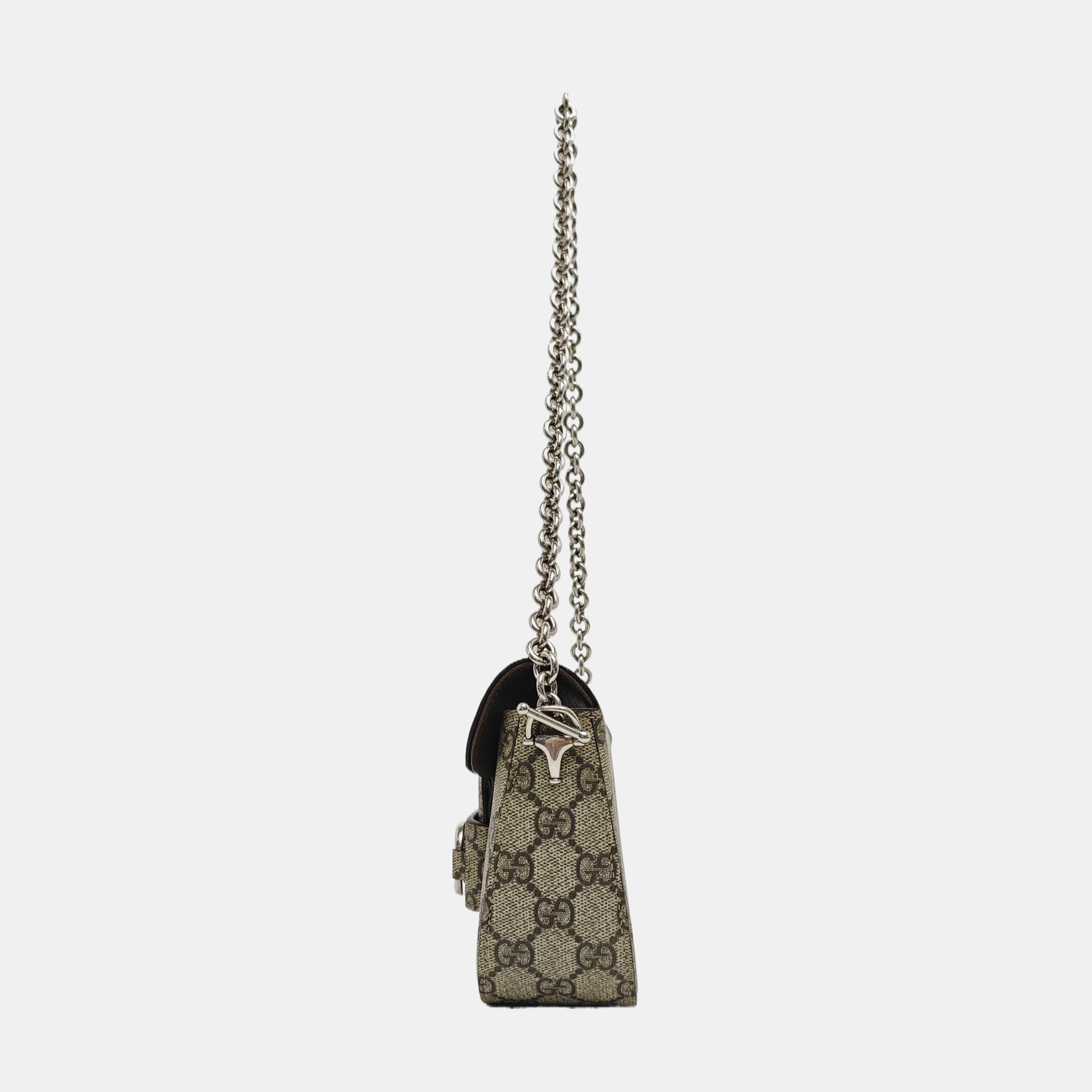 Horsebit 1955 Mini Monogram Coated Canvas Beige