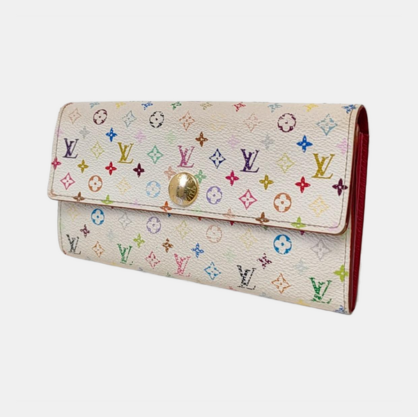 LV × TM PORTE MONNAIE Monogram Coated Canvas White Wallet