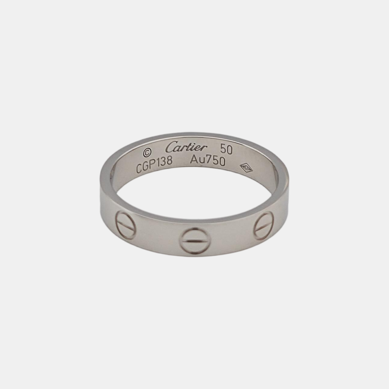 LOVE 18k White Gold Silver Ring EU 50