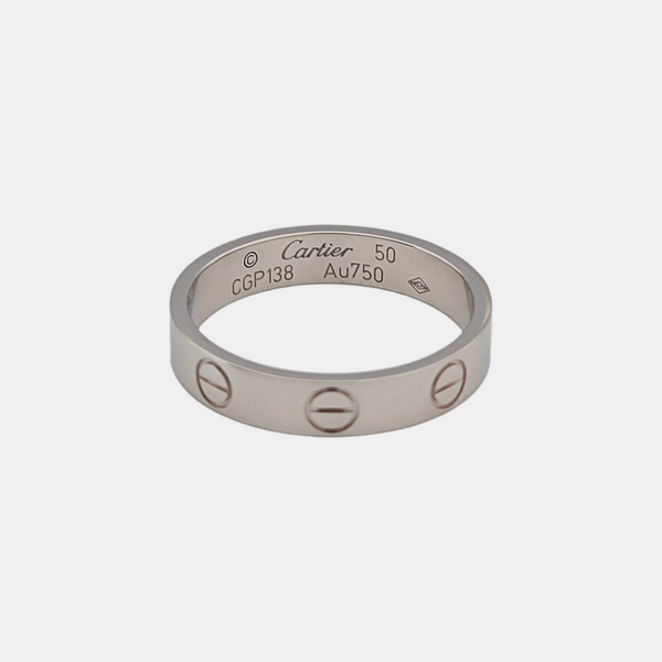 LOVE 18k White Gold Silver Ring EU 50