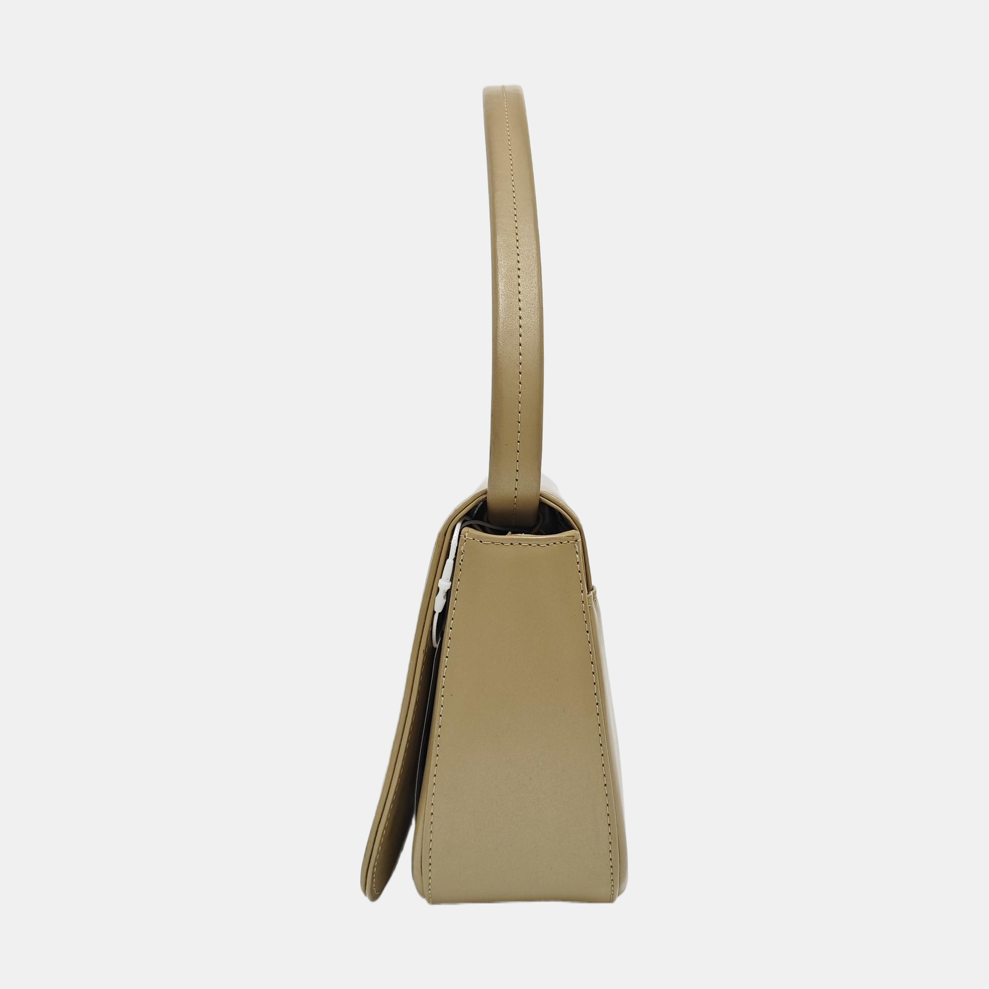Leather Top Handle Bag Brown